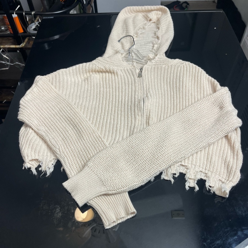Wild Honey Cream Hooded Cardigan